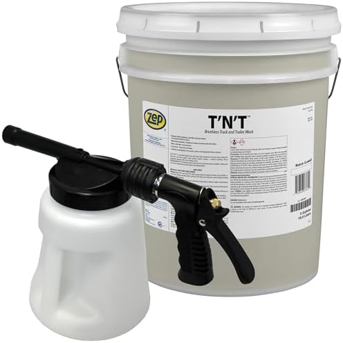 Zep TNT Brushless Truck and Trailer Wash Concentrate 5 Gal (Each) Model 481 Foamer 96 oz. - 37635 - Removes Exhaust Deposits, Road Film and Bug Residues