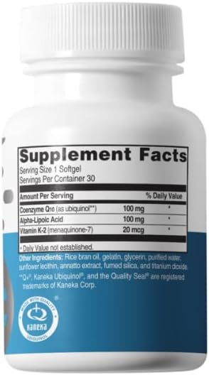 Advanced Bionutritionals Ubiquinol CoQ10, Increased Energy Production, Natural Antioxidant Supplement, Manufactured in The USA, 30 Softgel