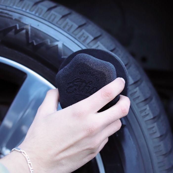 Tire Shine Applicator - Tire Shine Car Detailing Foam Sponge Tool - Tire Cleaner and Shine Tire Foam - Tire Shine Brush Car Cleaning Supplies (2 Pack)