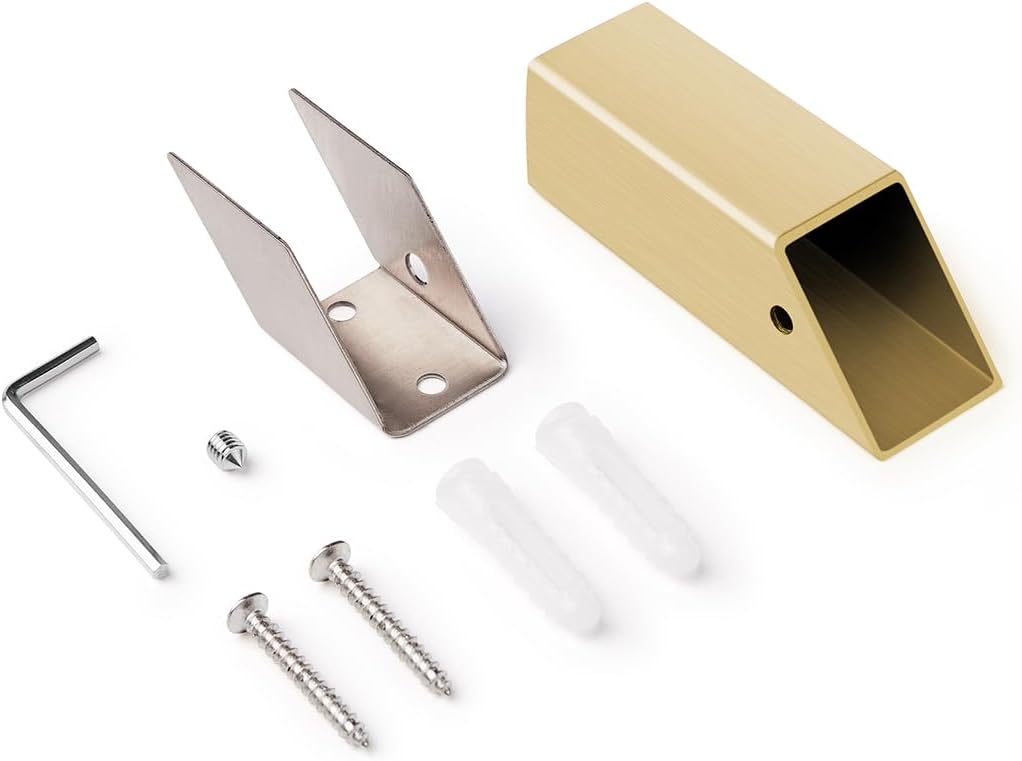 NINETREX Gold Towel Hooks for Bathroom Modern Wall Mounted Heavy Duty SUS304 Stainless Steel Hook ,Square Robe Hooks for Bathroom Kitchen Entryway,Brushed Gold,4 Pack