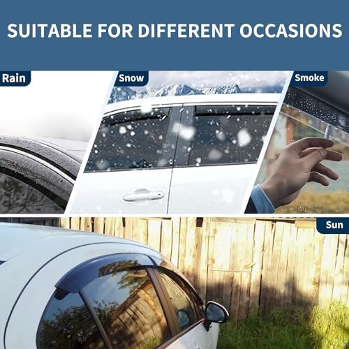 Window Visor Rain Guard Compatible with 2001-2012 Ford Escape, Fit for 2008-2011 Mazda Trubute, Fit for 2005-2011 Mercury Mariner, Tape-On Side Vent Window Deflector