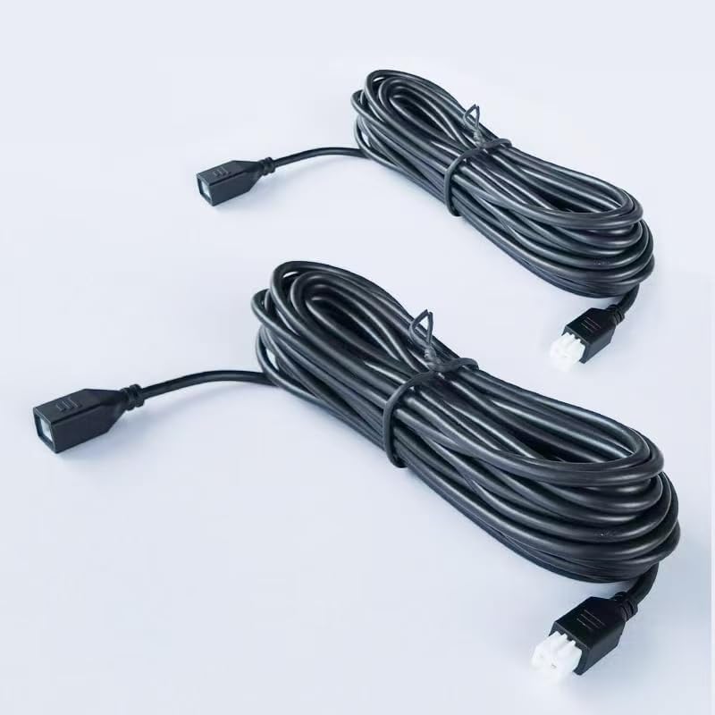 Parking Sensor Reversing Radar Extension Cable - 5.18M (16.99Ft) & 2.16M (7.15Ft) Reversing Radar Probe Backup Assist for Vehicles - 2 Pin Durable Extension Cable for Front and Rear Sensors