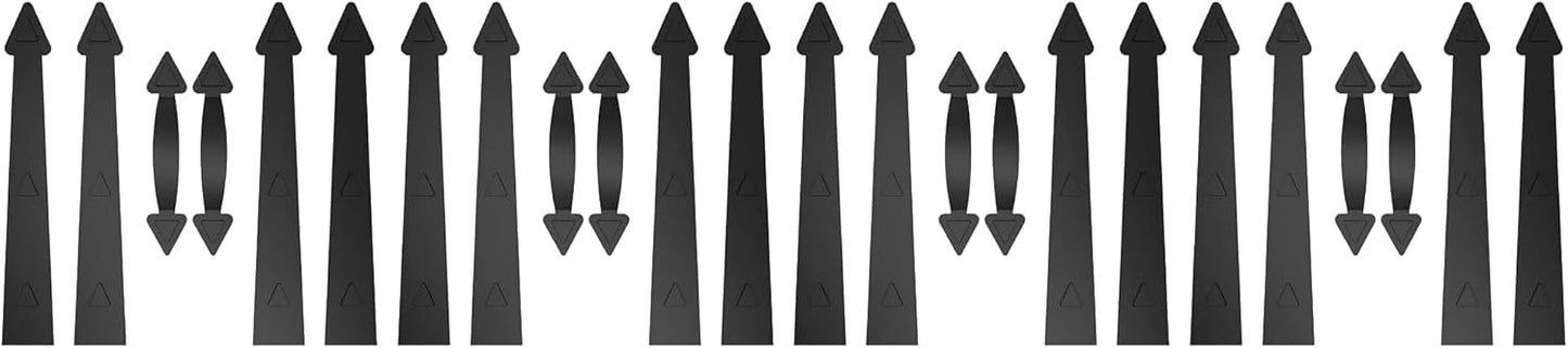 ZEKOO Garage Door Magnetic Decorative Hardware Kit, 8 Hinges 4 Handles Door Carriage Accents for 2 Car Garage, Color Black (Pack of 2)