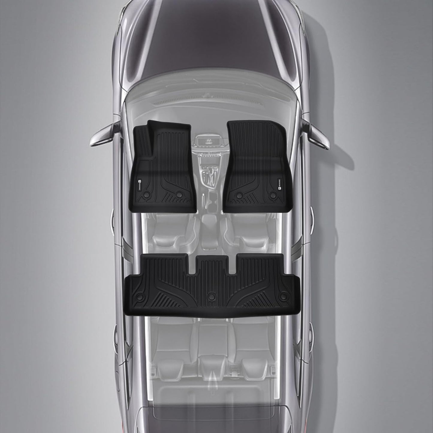 Car Foot Mats for Tesla Model 3P with 4 TPE Materials On The Front and Rear Rows Suitable for All Weather Conditions Suitable for Model 3P