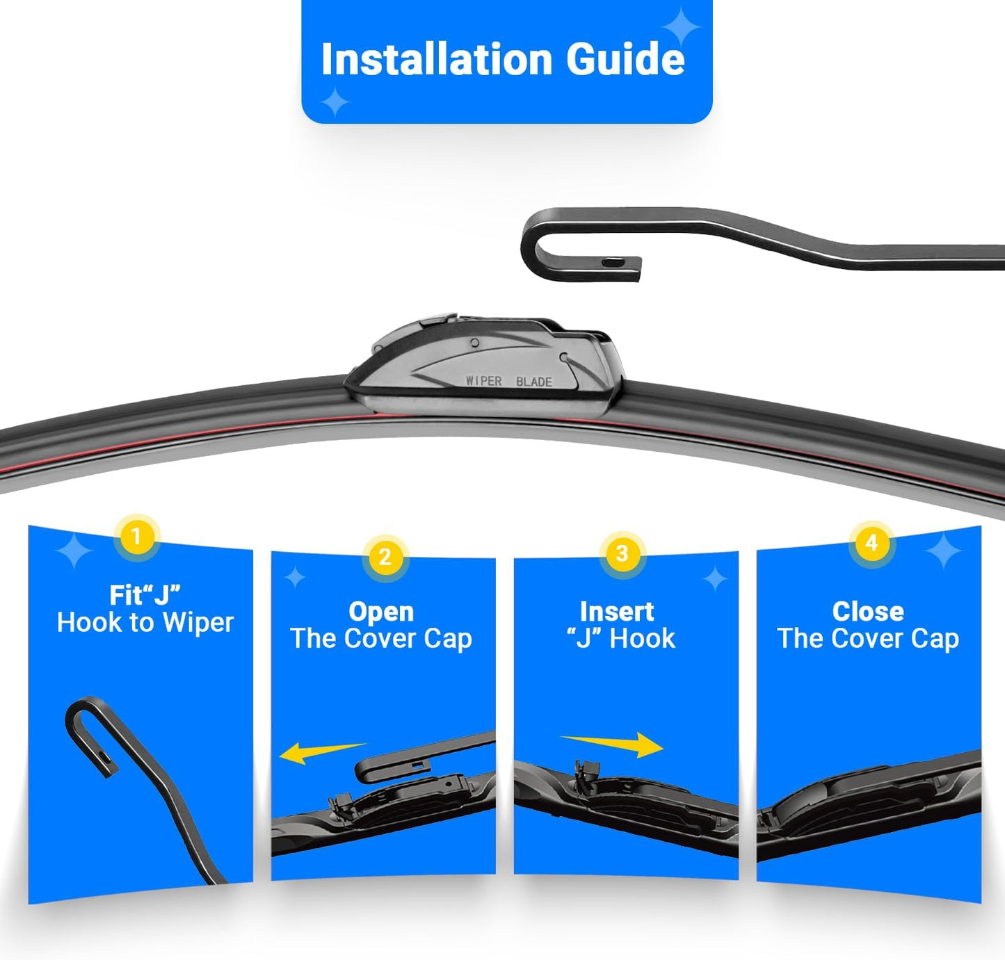 Windshield Wiper Blades Replacement for Honda HRV HR-V 2016 2017 2018 2019 2020 2021 2022 Original Factory Quality Front Rear Wipers Blade Set for My Car - 26" 18" 10" (Pack of 3)