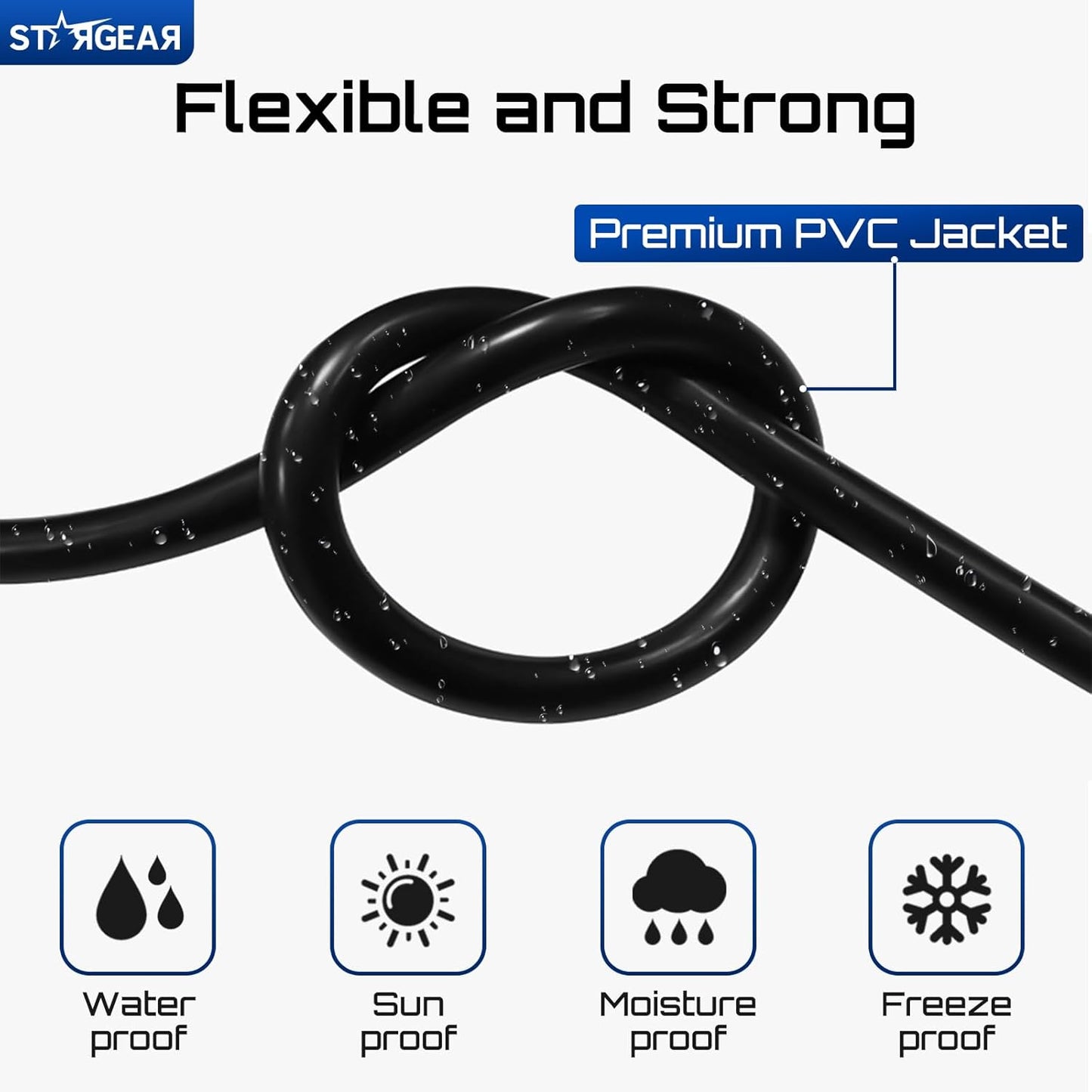 Starlink Mini Cable 16.4FT, 16AWG Replacement Starlink DC Power Cable Starlink Mini Accessories, Starlink Power Cord Barrel Jack 5A Charging Cord Waterproof Outdoor