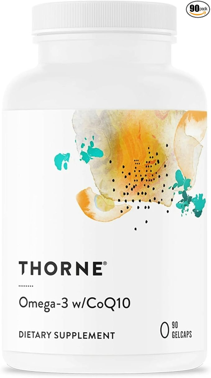 THORNE - Omega-3 with CoQ10 - Omega-3 Fatty Acids Supplement with CoQ10 - EPA and DHA - 90 Gelcaps