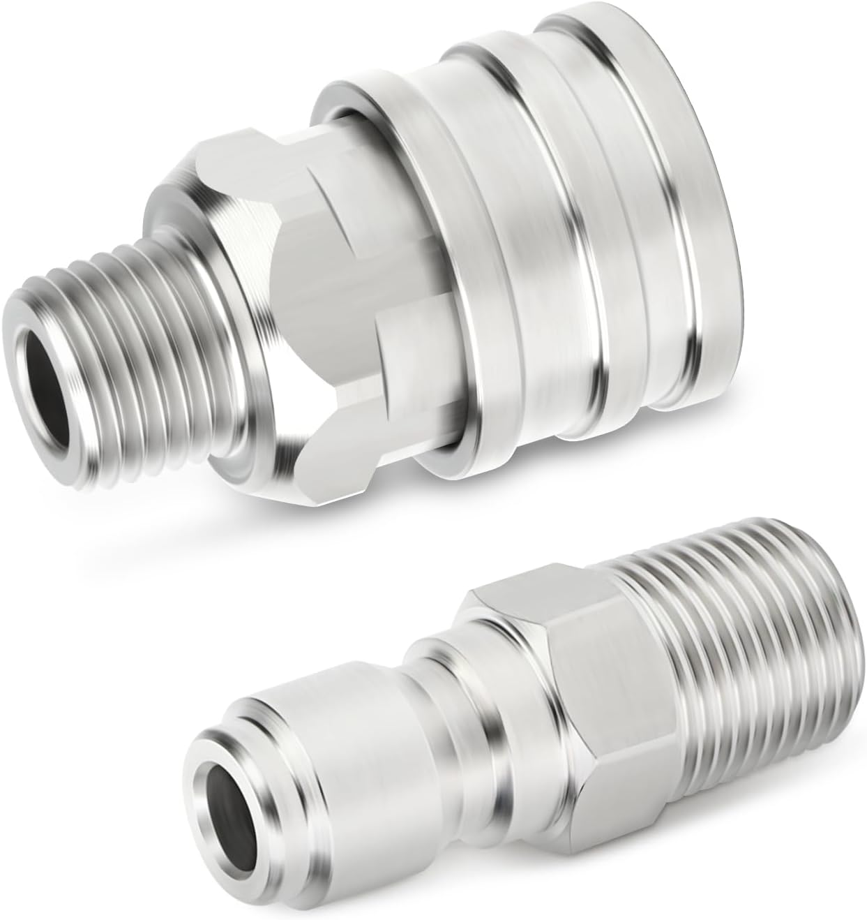 TAISHER 12PCS 304 Stainless Steel Pressure Washer Adapter Kit, Quick Connect Fittings,1/4" Male