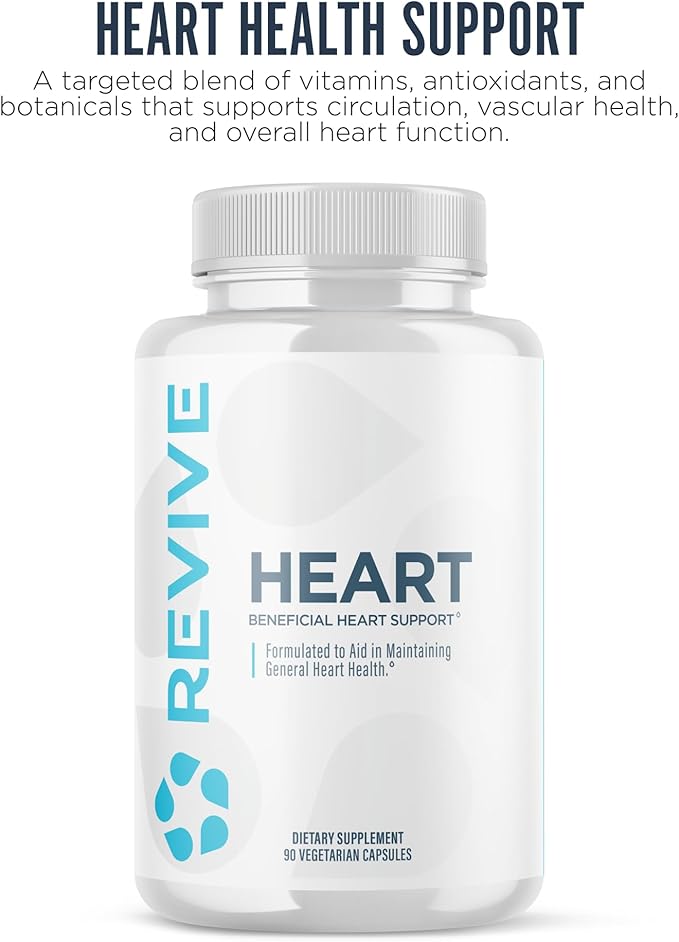 Revive MD Health Supplements, 90 Veggie Capsules - CoQ10 Supplement Supports Heart Muscle Function - Coenzyme Q10 200mg Promotes Healthy Flow - Vegan-Friendly & Gluten-Free