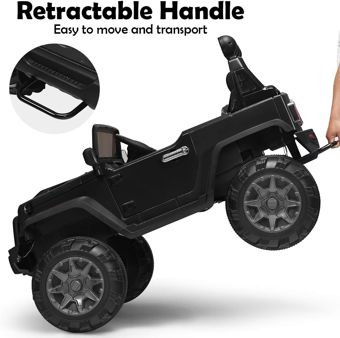 Costzon Ride on Car, 12V Battery Powered Electric Vehicle w/Parent Remote Control, Spring Suspension, Storage, 3 Speeds, LED Light, MP3, Music, USB & AUX Port, Electric Car for Kids (Black)