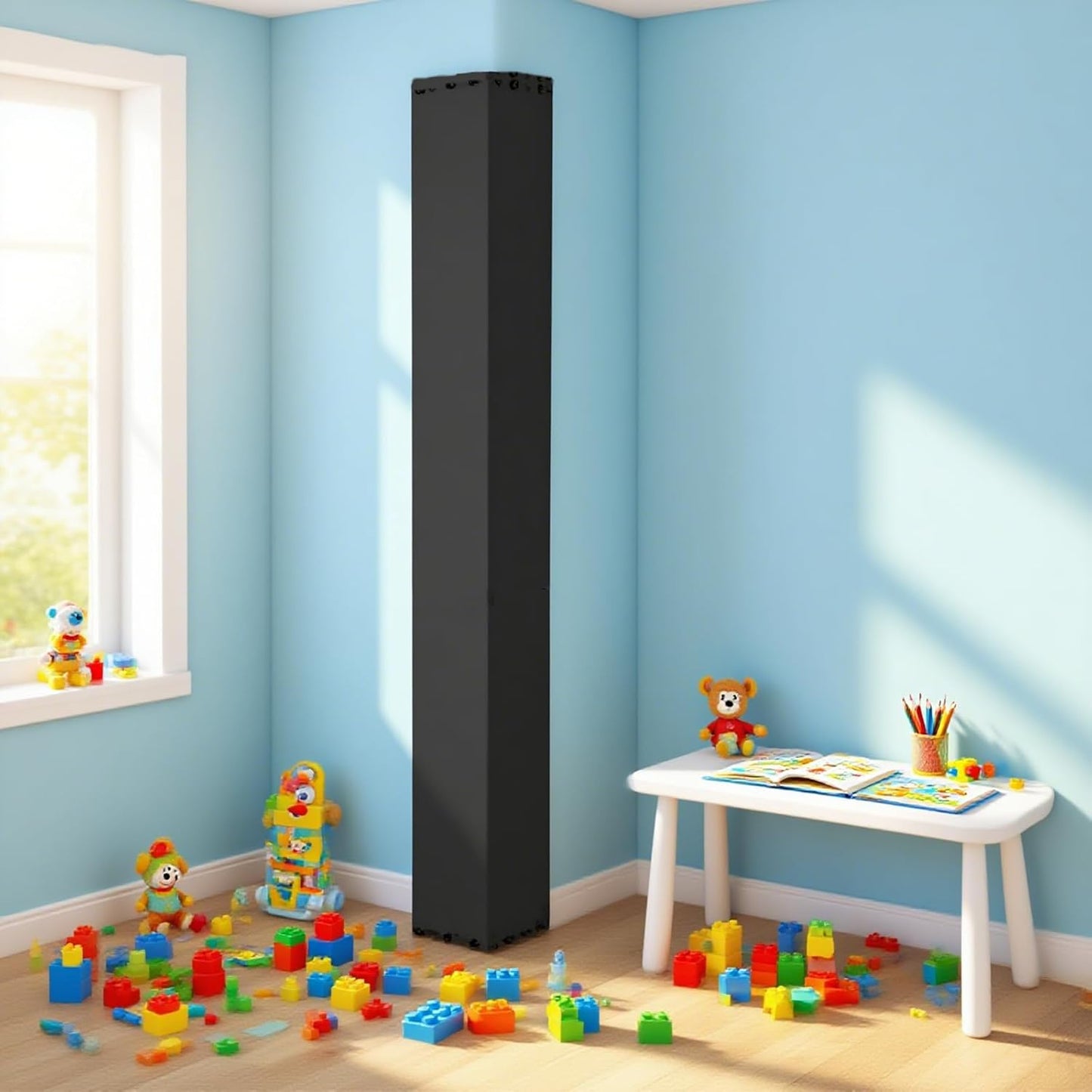 2pcs 6ft Tall Wall Corner Guards Protectors, Heavy Duty 2" Thick Padding, Waterproof Garage Wall Protector for Baby Playrooms, Schools, Gym, Porch