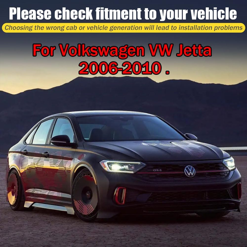 Rain Guards for Volkswagen VW Jetta 2006-2010, Tape-on Side Window Deflectors for Volkswagen Jetta, Window Visors for Volkswagen Cars, for Volkswagen Car Accessories 4 Rain Guards & 2 Car Coasters