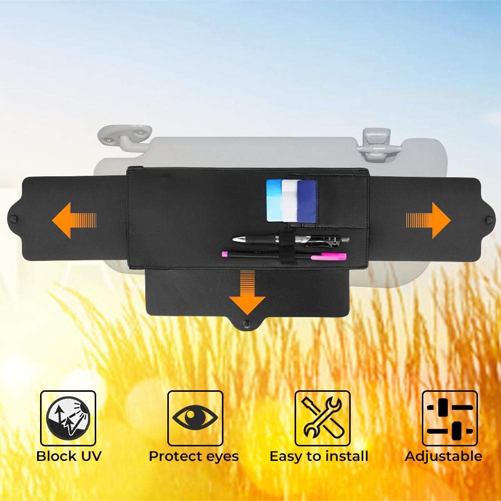 JoyTutus Car Sunshade Extender - Adjustable Sun Visor Protects from Anti-Glare and UV Rays - Windshield Sunshade - 2 Pack for Cars & SUVs