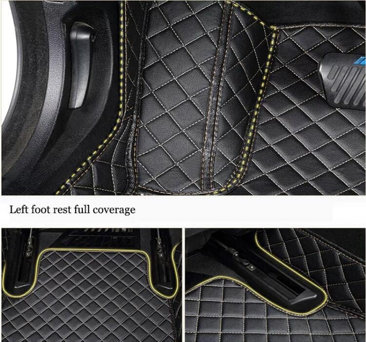 Custom All-Weather Protection Leather Car Floor Mats for Cars Sedan SUV Sports Car Waterproof Floor Mat (Black+Wine red)