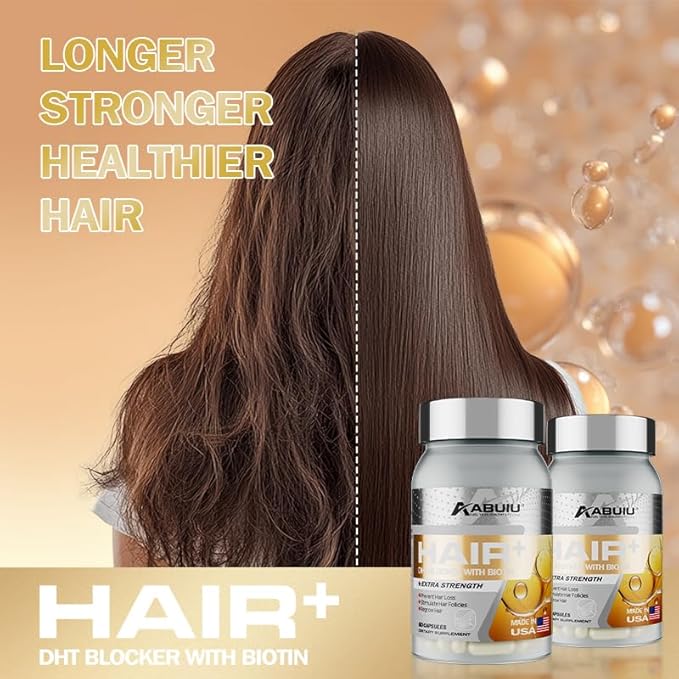 Biotin for Hair Growth Women Men - Biotin Supplement 5000 mcg, with Vitamin C E B12 B6 A Support Strong Nails Skincare Hair Health - USA Made - 120 Capsules / 2 Packs