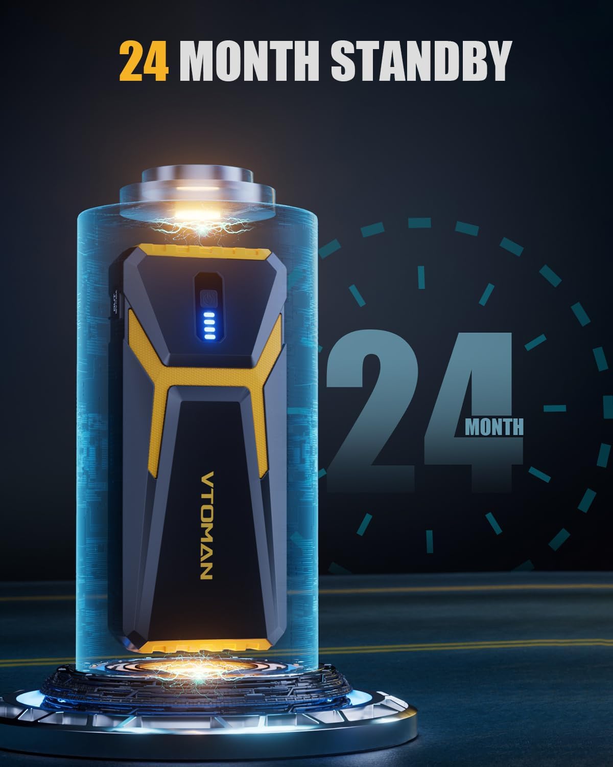 VTOMAN V10 3500A Jump Starter, Portable Car Starter (9.5L Gas,7.5L Diesel Engine) 12V Lithium Jump Box, Auto Battery Booster Power Pack, Car Battery Charger Jumper Starter with Type C Quick Charge