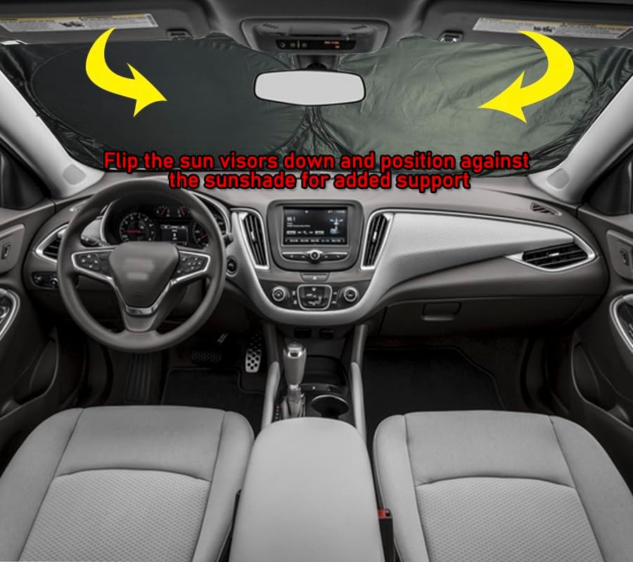 Gven Windshield Sun Shade Car Sun Shade 2025 Pink Car Accessories for Women Shades for Front Window Girly Windshield Cover Sunshades for Summer Heat Portection(Red, L)