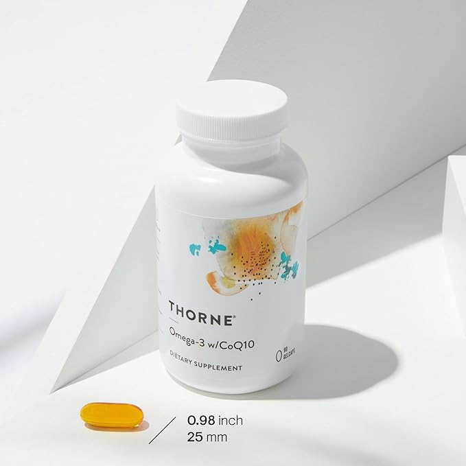 THORNE - Omega-3 with CoQ10 - Omega-3 Fatty Acids Supplement with CoQ10 - EPA and DHA - 90 Gelcaps