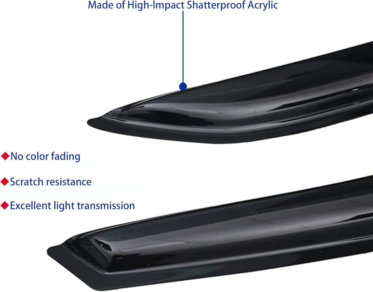 Window Visors Rain Guards fits 2020-2025 Sentra, Out-Channel Window Wind Deflectors Vent Shades Accessories, Dark Smoke 4 Pcs, 2021 2022 2023 2024