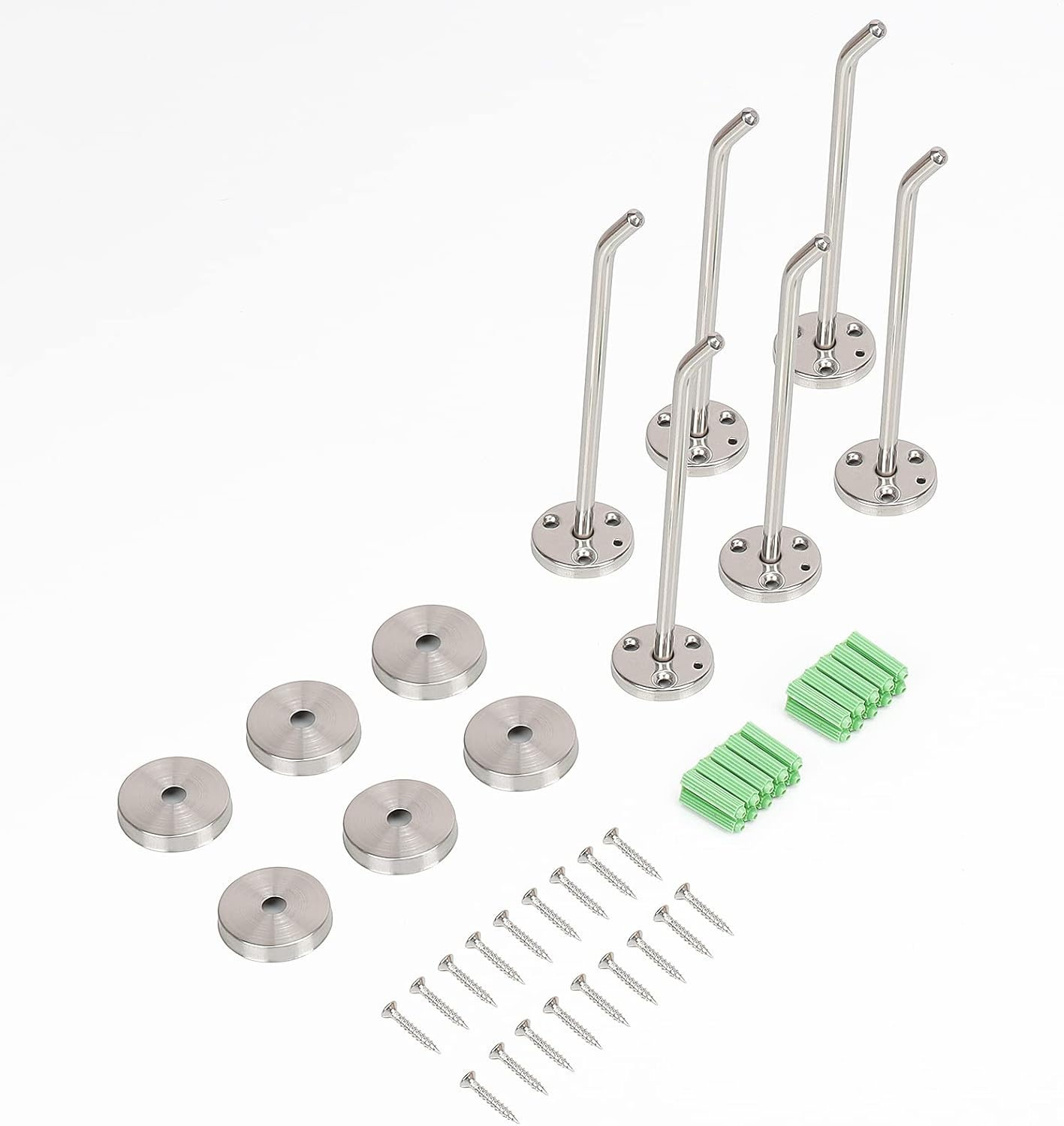 NearMoon Coat Hooks, Wall Hooks for Hanging Hat Hurse Robe, 304 Stainless Steel Heavy Duty Towel Hangers for Bathroom Livingroom Hotel Kitchen Garage, 6 Pack (6 Inch, Brushed Nickel)