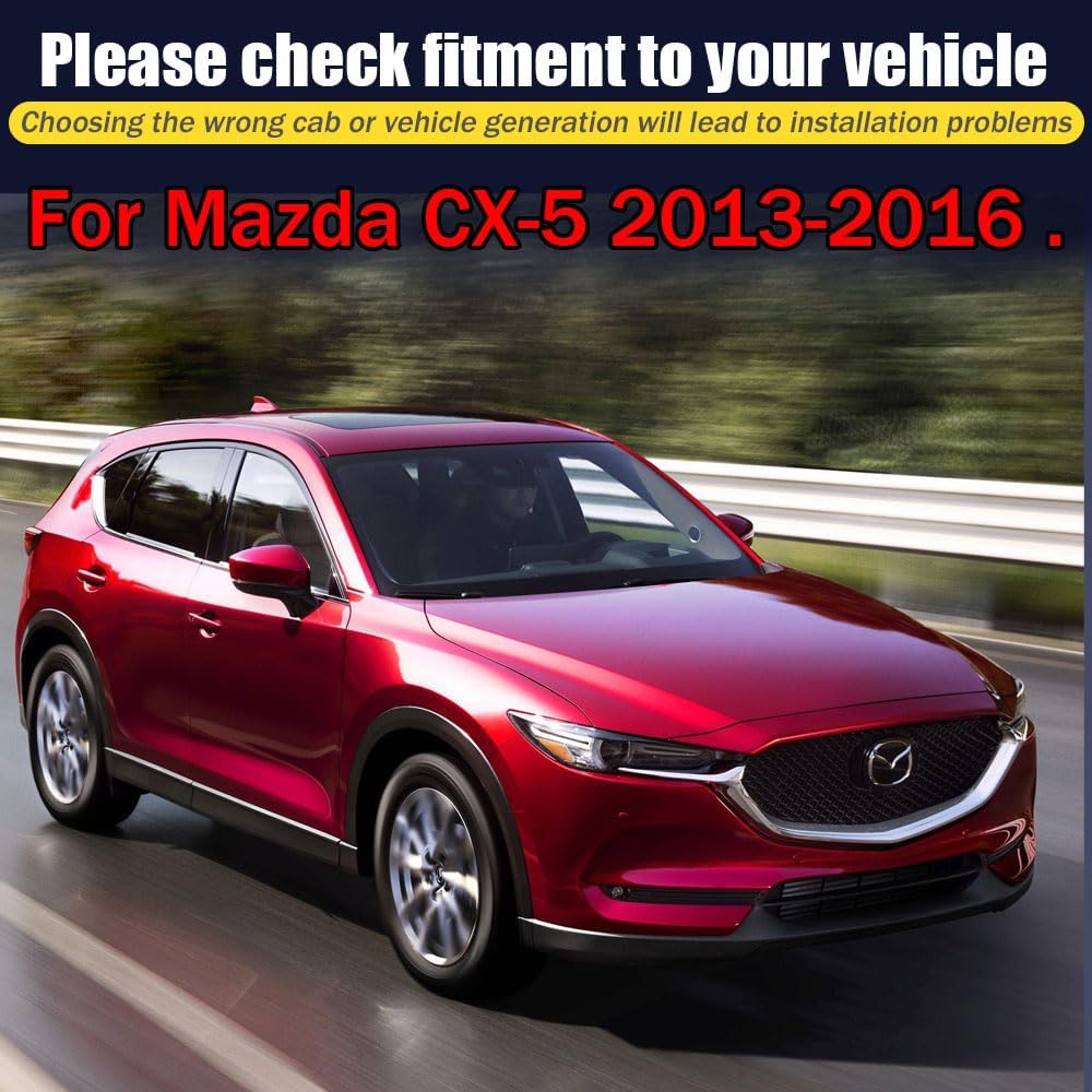 Rain Guards for Mazda CX-5 2013-2016, Tape-on Side Window Deflectors for Mazda CX-5, Window Visors for Mazda Cars, for Mazda Car Accessories 4 Rain Guards & 2 Car Coasters