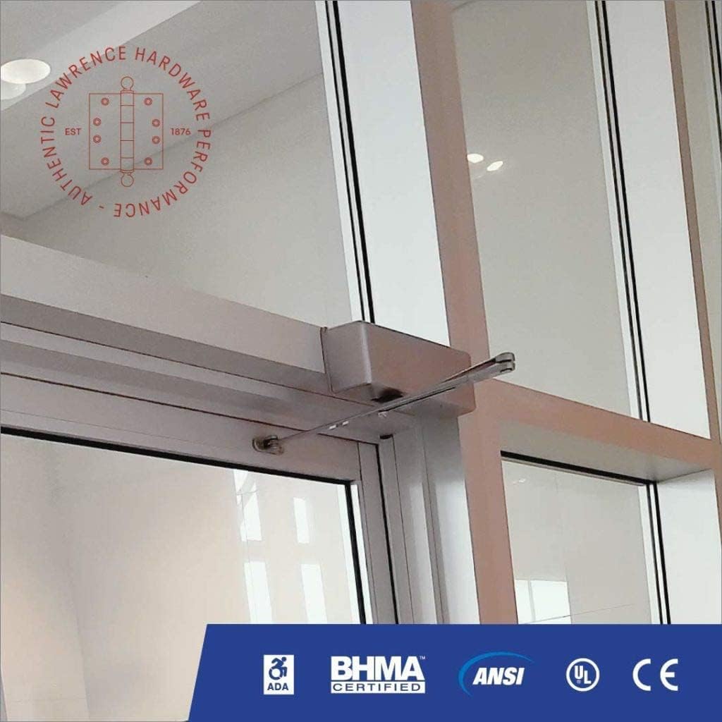 Lawrence Extra Heavy Duty Door Closer Commercial Grade 1 - Adjustable 6-Speed Delayed-Action Door Control with 3 Pistons – Flexible Installation with Included Hardware - Embassy Series LH8016