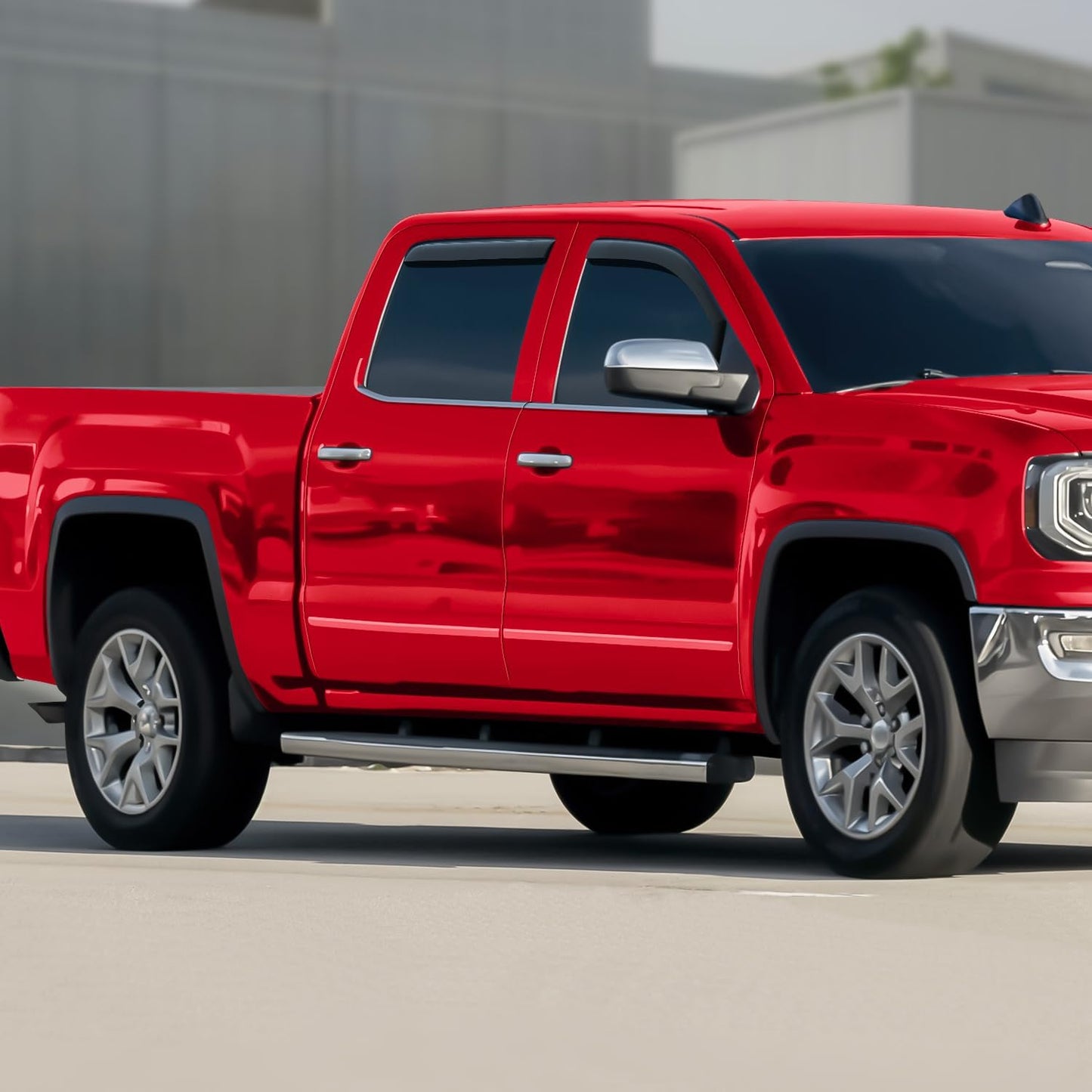 Voron Glass in-Channel Extra Durable Rain Guards for GMC Sierra 2014-2018 Crew Cab, Window Deflectors, Vent Window Visors, 4 Pieces - 200906