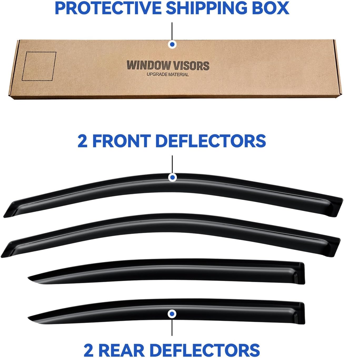Window Visors Rain Guards Shield for 2008-2014 Dodge Avenger, Out-Channel Window Vent Wind Deflectors Visors Shades for 08-14 Dodge Avenger