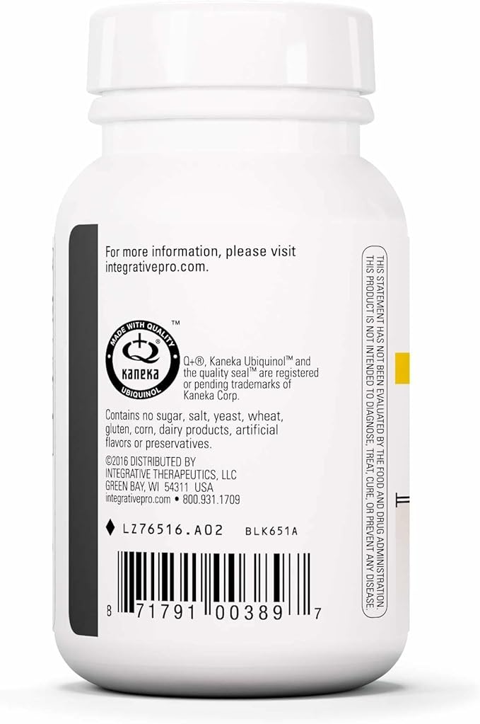 Integrative Therapeutics UBQH (100 mg) - Cellular Energy Support Supplement* - Dairy-Free - 60 Softgels (60 Servings)