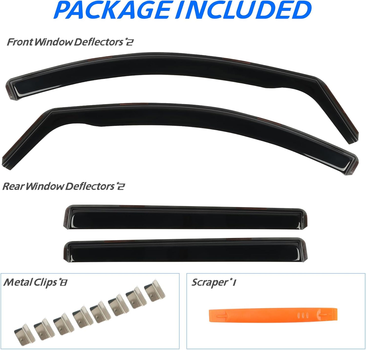 Window Visor Fit for GMC Terrain 2018-2024, in Channel Window Rain Guards, Smoke Tinted Vent Window Visors, Vent Shade Shield, 2018 2019 2020 2021 2022 2023 2024, 4pcs