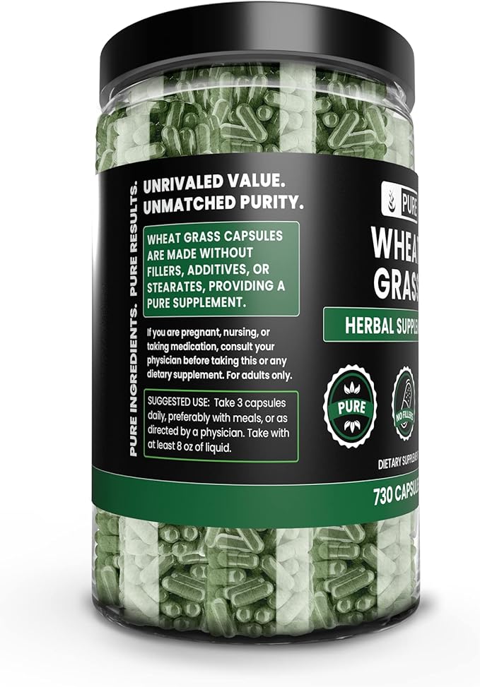 Pure Original Ingredients Wheat Grass (730 Capsules) No Magnesium Or Rice Fillers, Always Pure, Lab Verified