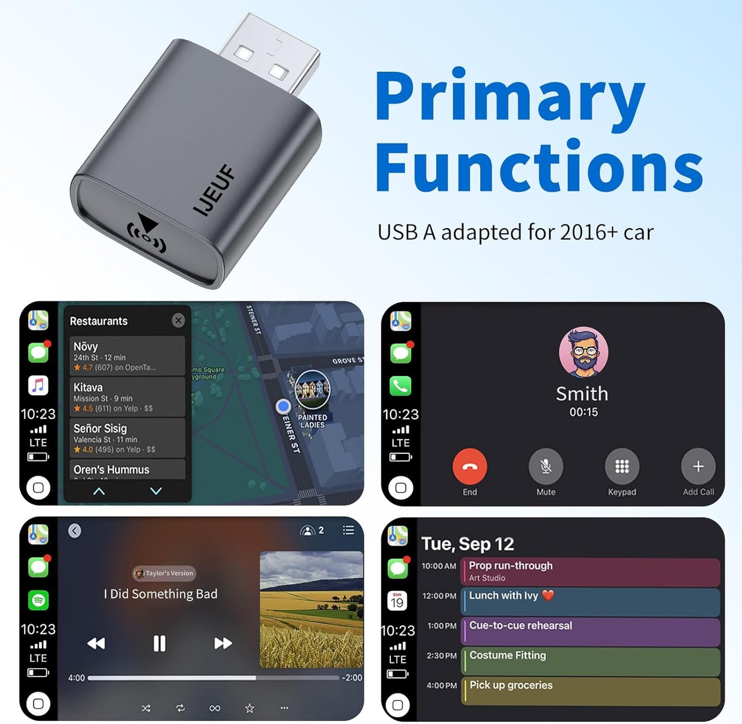 Wireless CarPlay Adapter for Apple iPhone 2025 Upgraded,Ultra-Low Lag,Stable Connection,Mini Apple Car Play Wireless Adapter for Cars with Built-in Wired CarPlay and iPhone iOS 10+,USB A