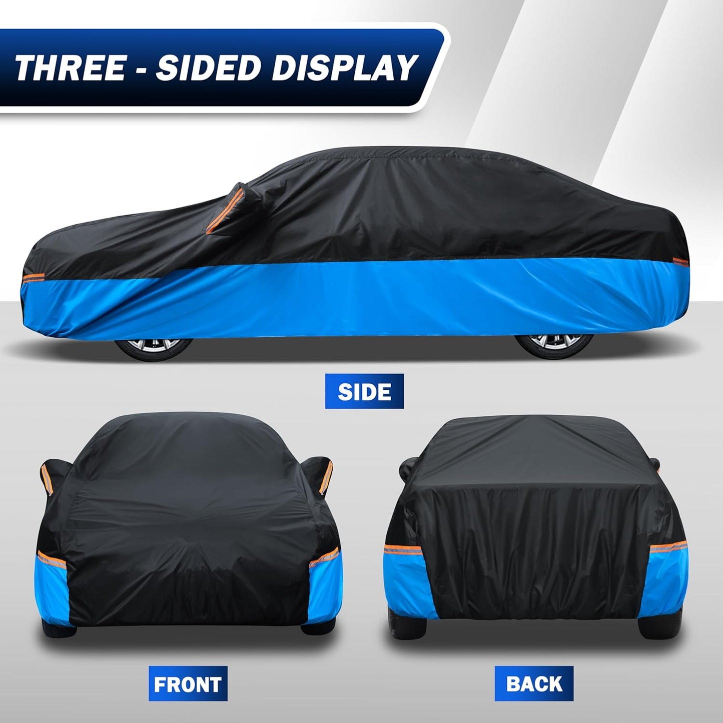 Car Cover Waterproof All Weather Outdoor Windproof Dustproof UV Protection Fit Coupe Audi e-tron GT,Chvrolet Camaro/Monte Carlo,Dodge Challenger/Charger,Honda Clarity etc.