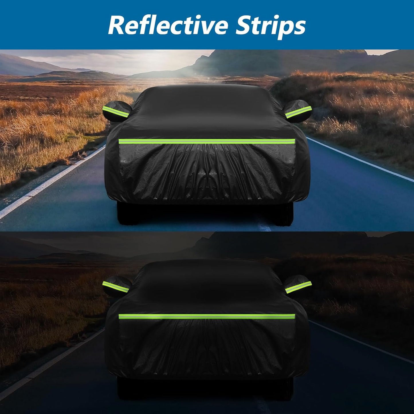 Waterproof Car Covers for Chevy Impala 2-Door/Bel Air/Biscayne 2/Sedan/Coupe 1958-1970,420D Oxford Cloth Sun Heat Protection Outdoor Covers with Driver Side Zipper Windproof Heavy Duty All Weather