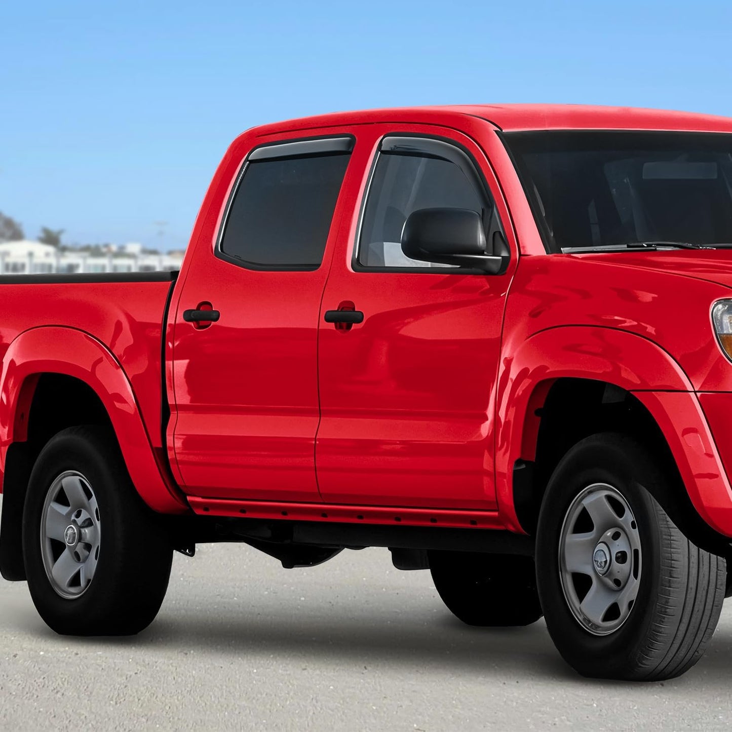 Voron Glass in-Channel Extra Durable Rain Guards for Trucks Toyota Tacoma 2005-2015 Double Cab, Window Deflectors, Vent Window Visors, 4 Pieces - 200841