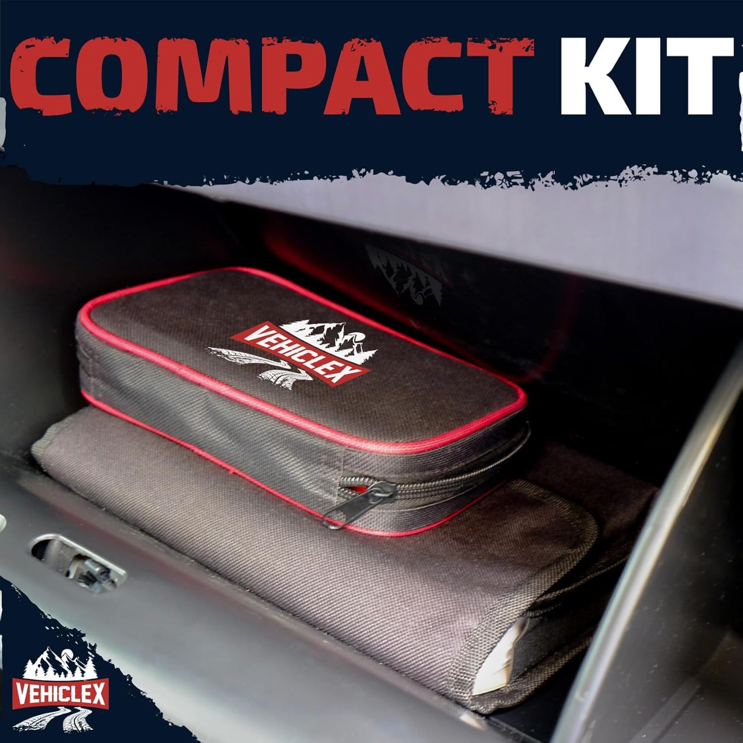 Vehiclex Tire Repair Kit for Plug and Patch with Aluminum Handled Tools - Emergency Kit in Zippered Bag for Car, Motorcycle, ATV, Tractor, Lawn Mower