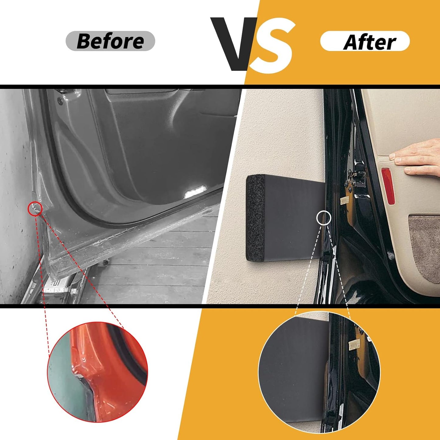 Garage Wall Protector, 4 Pack Garage Car Door Protector Bumper Guard for Car Doors Anti-Collision Waterproof Inflaming Ultra Self Adhesive EVA Foam for Warehouse (4 Pack: 16-17/32" x 5-29/32" x .79)