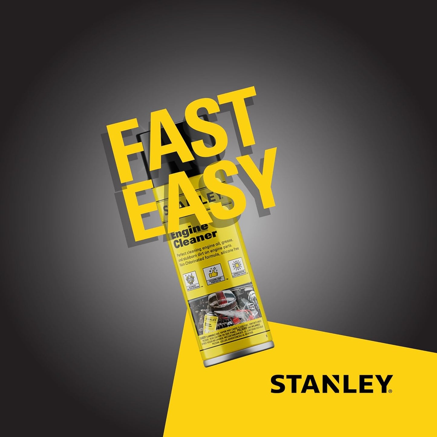 STANLEY AP 92 Engine Cleaner Spray - 12x12 Fl. oz., Automotive Degreaser Spray,Use for Tight Spaces, Non-corrosive - 12 Pack