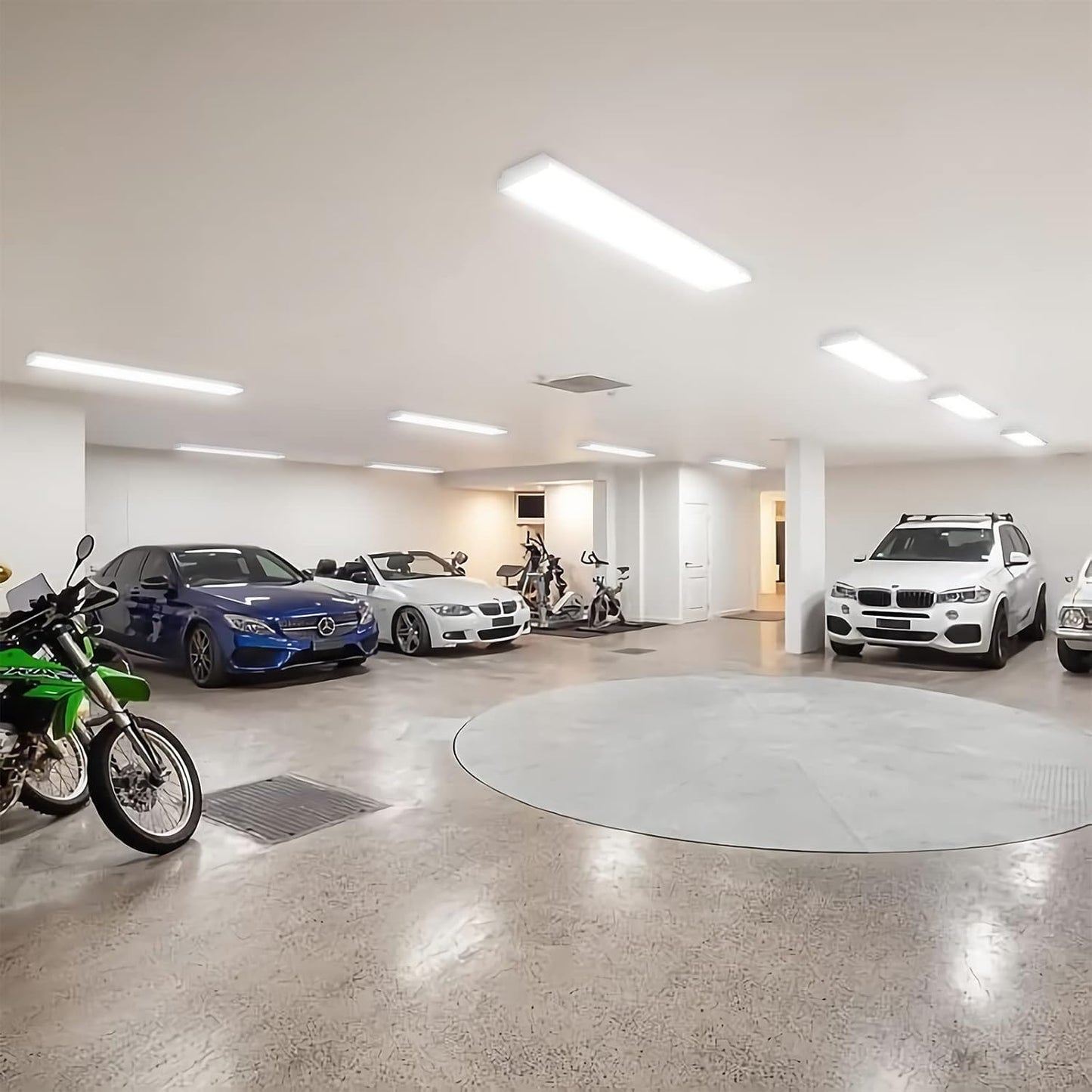 ANTLUX 4FT LED Wraparound 40W Shop Lights for Garage, 4400lm, 4000K, 4 Foot Crystal LED Wrap Light, 48 Inch Integrated Linear Strip Flush Mount Office Workshop Ceiling Lighting Fixture, 4 Pack