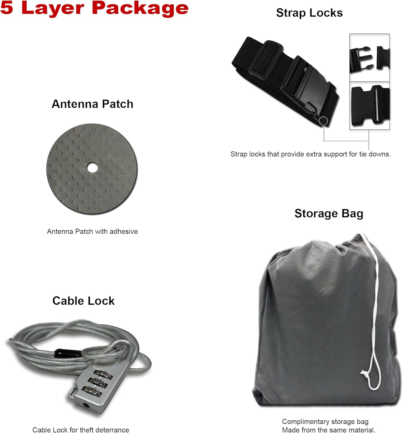 5 Layer Full Truck Cover - Semi Custom Fit for Chevrolet Silverado 1999-2019 Extended Cab 6.6ft. Bed | All-Weather Protection: Waterproof, Dustproof, Windproof, UV-Resistant