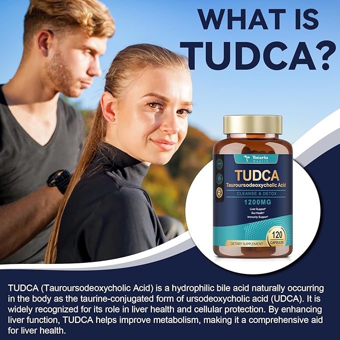 (2 Packs) TUDCA Supplement 1200mg (Tauroursodeoxycholic Acid), Ultra Strength Pure TUDCA Bile Salts Liver Support Supplements, Liver and Gallbladder Cleanse & Repair, Vegan