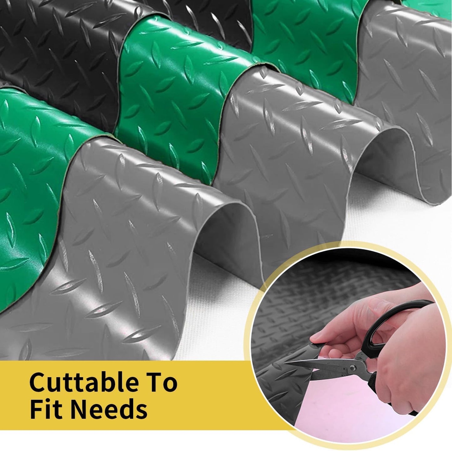 Premium Garage Floor Mat, Commercial Grade Heavy Duty Parking Mat for Garage Floor, Golf Cart Parking, Water/Stain Resistant Floor Runner (Black Diamond, 4 x 20 Feet)