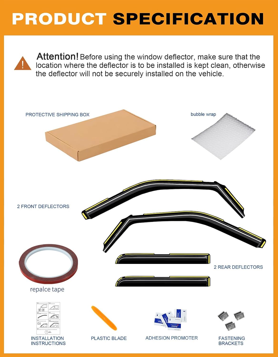 in-Channel Window Rain Guards Fit for Ford F250-F550 2017-2025 Crew Cab Extra Durable Window Deflectors Vent Shades Visors Exterior Car Accessories - 4 pcs