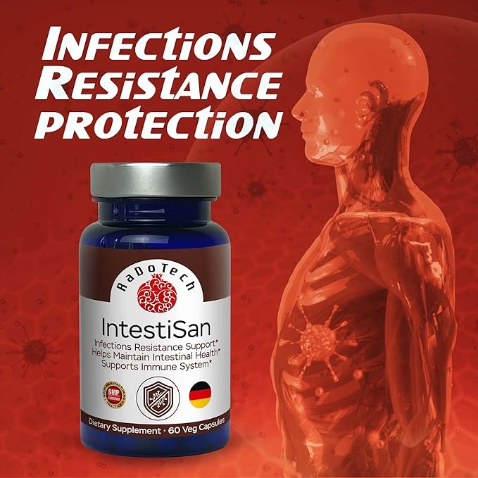 IntestiSan, Olive Leaf Extract with PAU D’Arco, Immune Support Supplement for Intestinal Health and Resilience, Natural Immune Support Formula for Total Wellness, GMP (60 Count (Pack of 1))