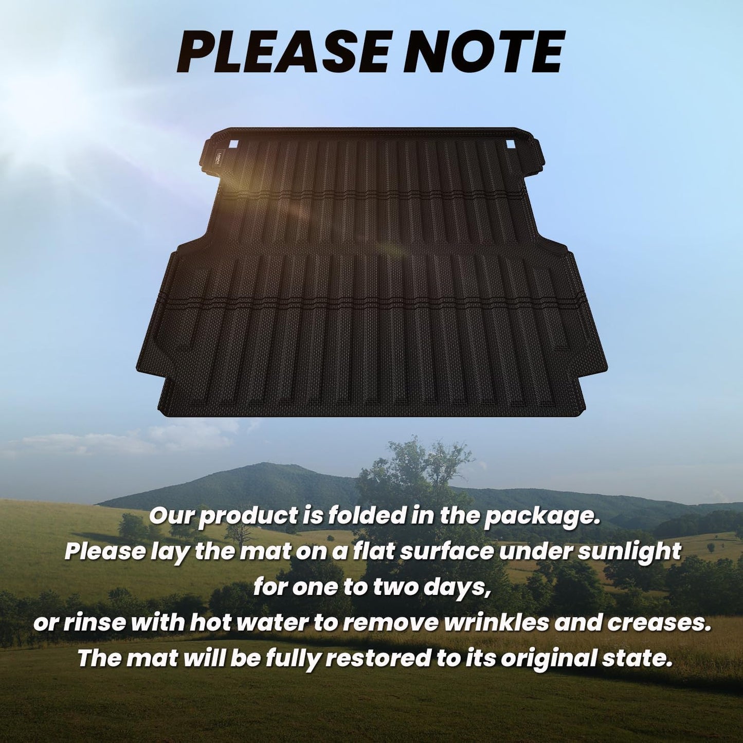 LASFIT Truck Bed Mat for Honda Ridgeline 2025 2024 2023 2022 2021 2020 2019 2018 2017 5.3FT (64.0 in) Bed Mat, TPE All Weather Custom Fit Truck Cargo Bed Liner, Black