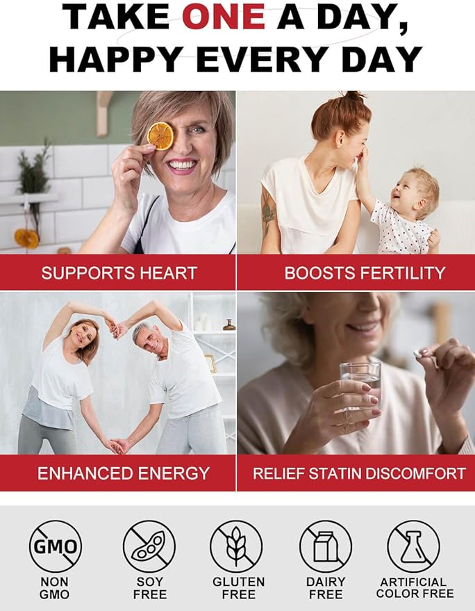 DRFOSTER CoQ10 600 mg Ubiquinol - Co Q 10 Supplement, Coenzyme Q10 CQ10 Fertility for Women, Heart, High Absorption with Vitamin E, PQQ, Black Pepper, Olive Oil, Coq10 400mg Softgels, 120 Softgels