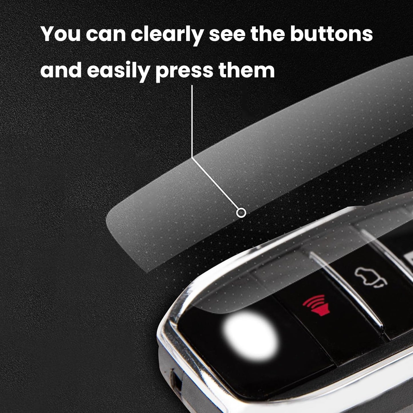 OLLEN Clear TPU Key Fob Cover, Fit for Toyota Camry 2025 2026, for Land Cruiser 2019-2026~, Compatible with Tundra 2022-2026~ etc, Car Key Protector, Grey, 2 Pcs