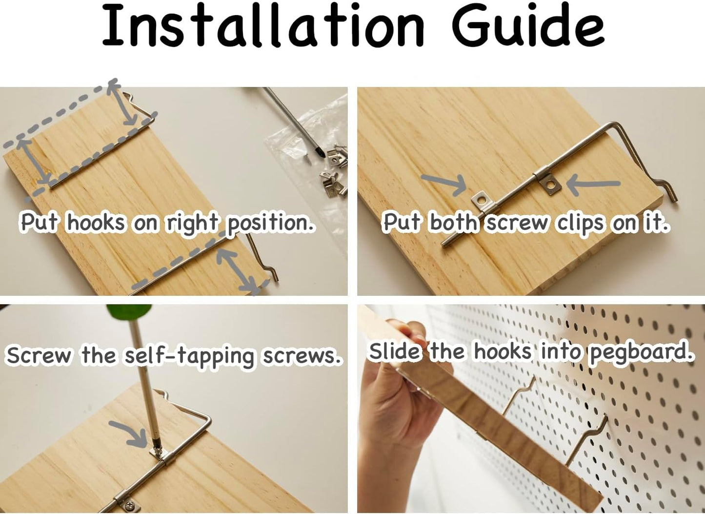 SEVENY 2 Pack Pegboard Shelf Wall Organizer, Pine Wooden Garage Tool Storage,PegBoard Shelve, Wooden Board for Walls, Apartment, Office Organization, Kitchen, Craft Room, Workshop,Studio Garage,Large