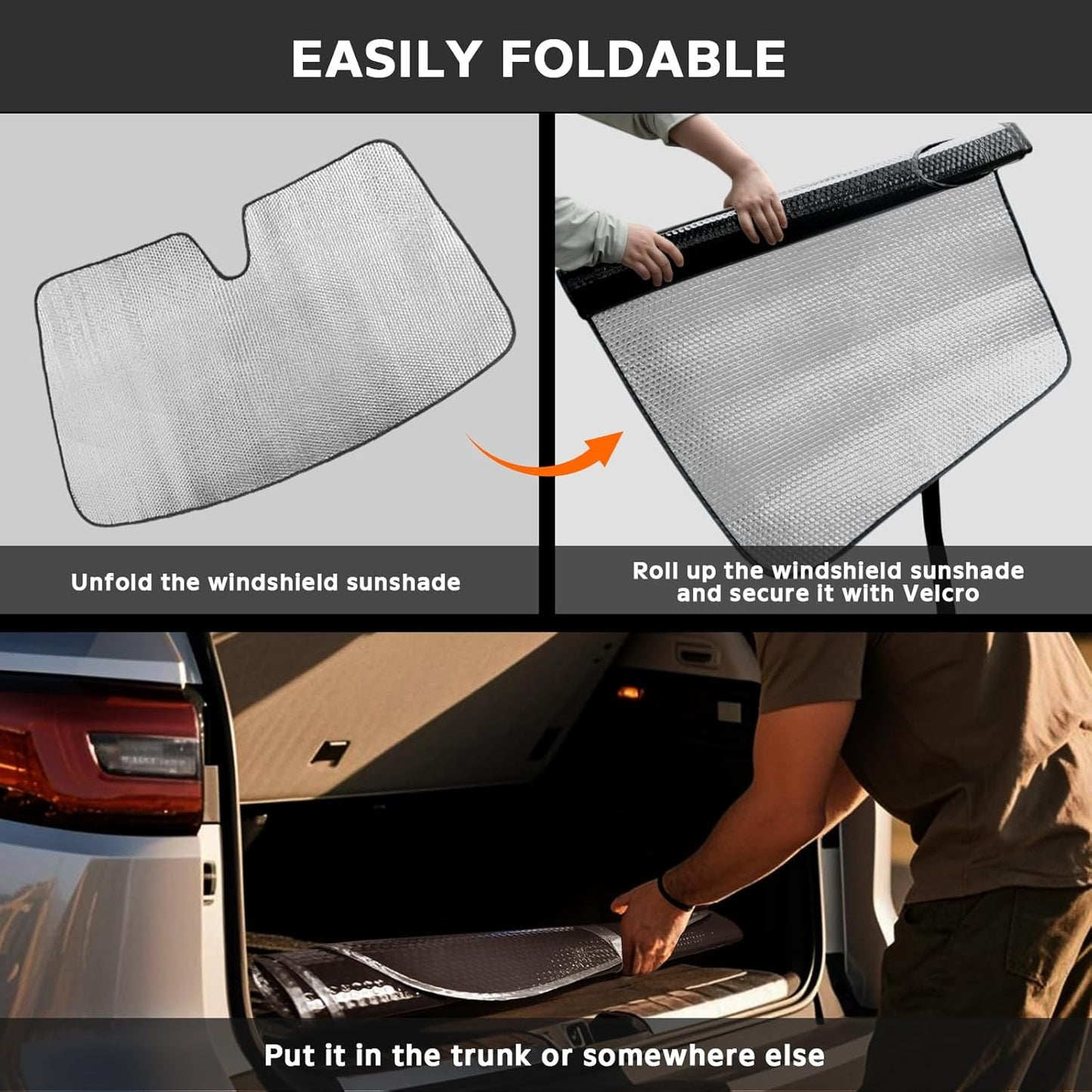 Windshield Sun Shade for Subaru Forester 2019-2024 - 5-Layer Bubble Foldable Front Window Shade Sun Visor Accessories - Blocks Heat & UV Rays