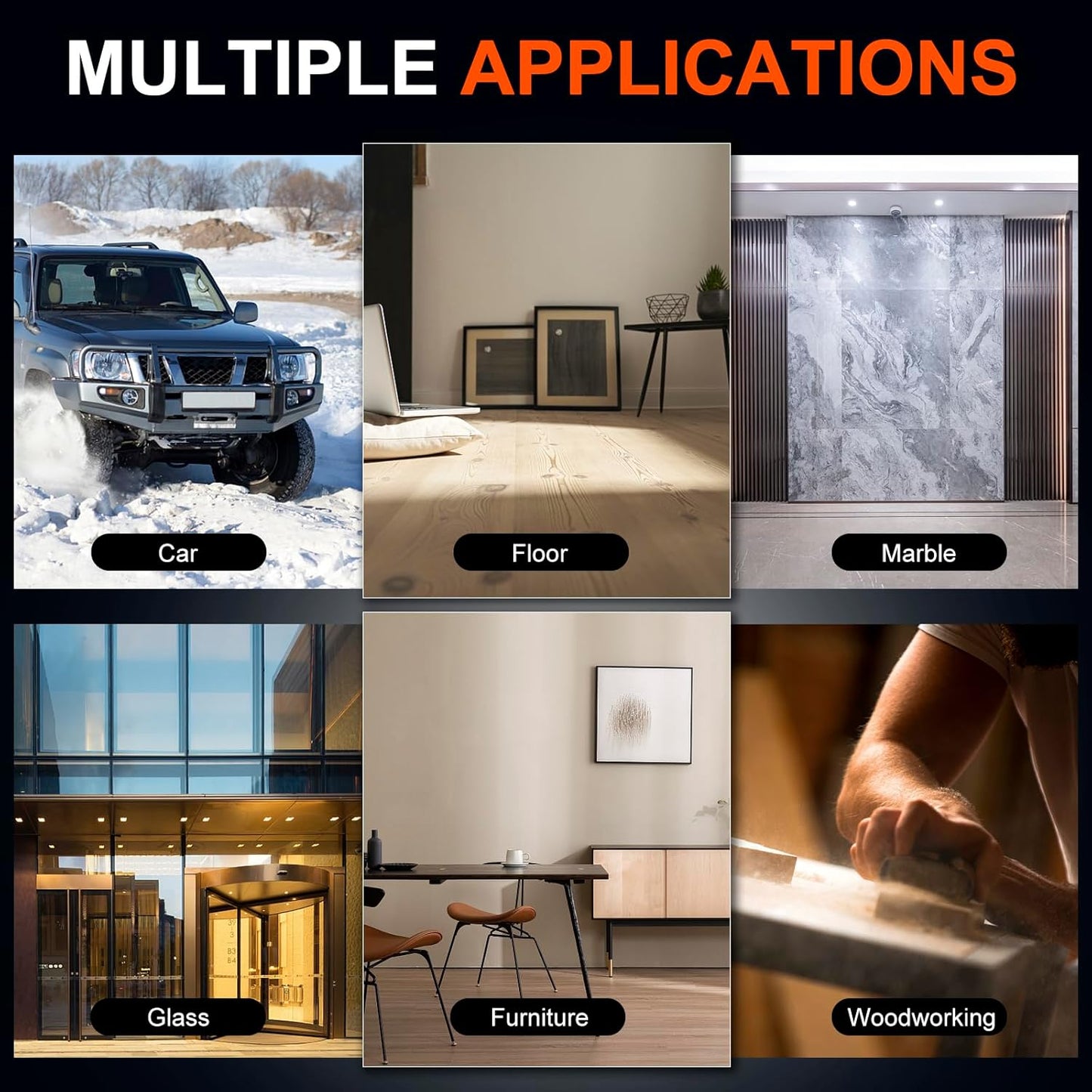 COMOWARE 1300W Professional Car Buffer Polisher - 6-Speed Adj. (600-4000 RPM) with 7"/6" Backing Plates, Auto Detailing Tool for Sanding/Waxing/Polishing by Professionals